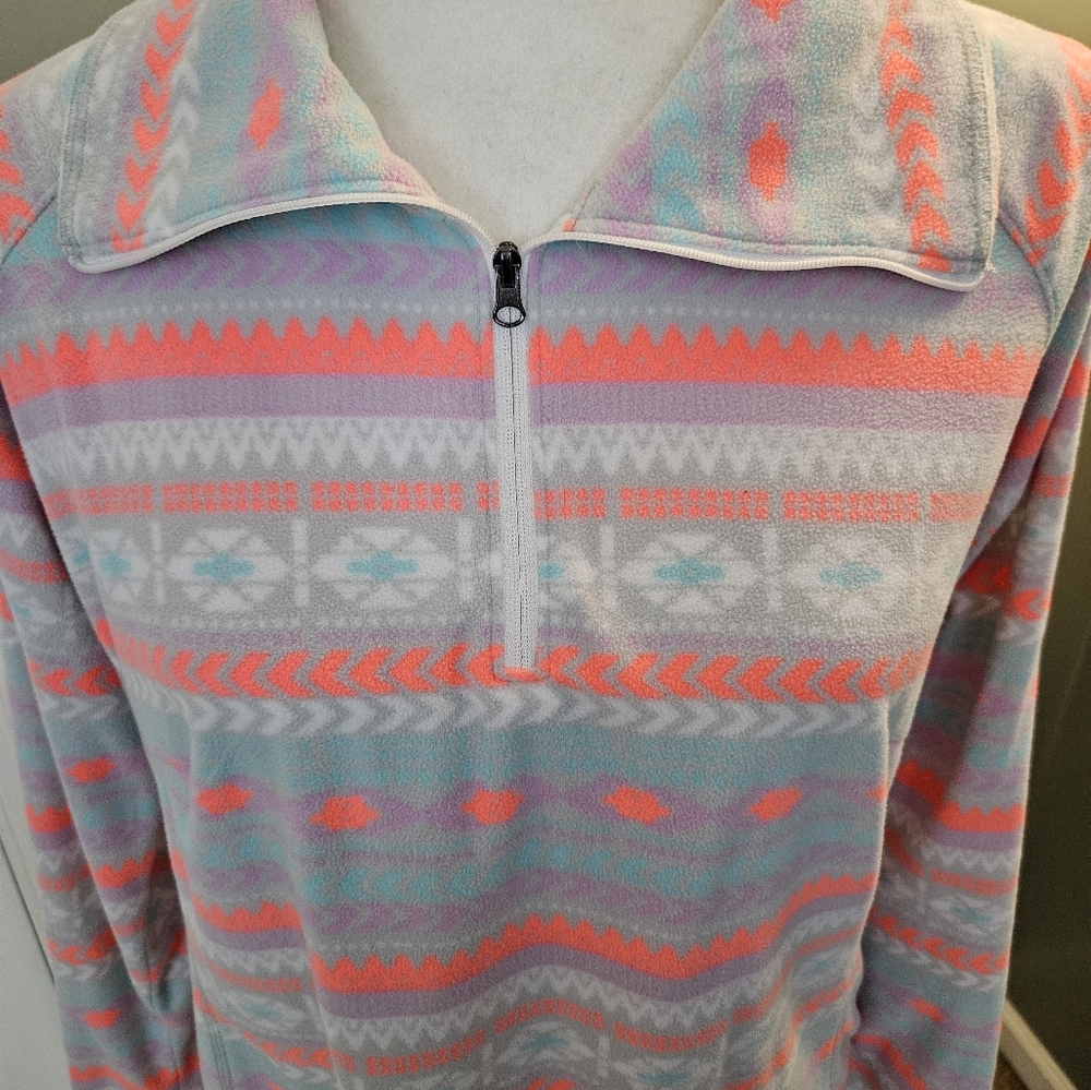 Columbia Gray and Pink Aztec Patterned Pullover Jacket Women's Size Large L - Picture 3 of 11